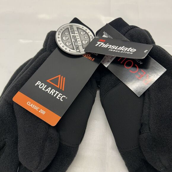 Polortec Classic 200 Black Fleece Fingerless Gloves Convertible Mittens 3-4 XL - Picture 2 of 6